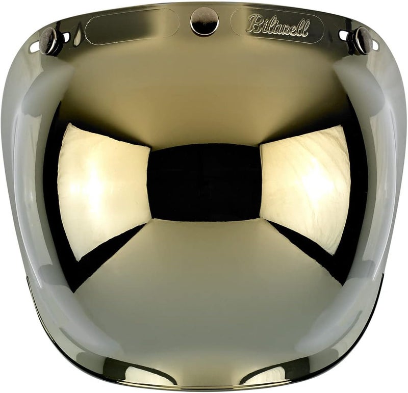 Biltwell Bubble Shield Gold Mirror - Anti-fog, Scratch Resistant, UV/A UV/B Resistant - Image 1